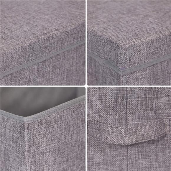 5 Pack Large Foldable Storage Box with Lids Fabric Storage Cube Organizer Cloth - Picture 5 of 7